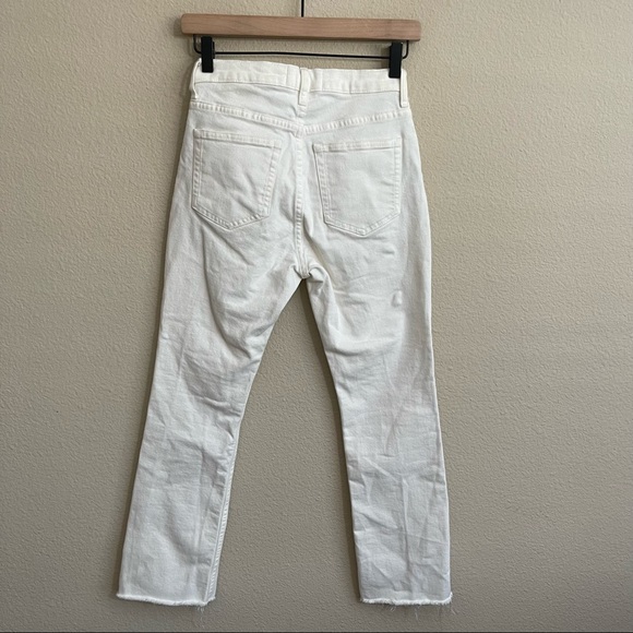 Everlane The Kick Crop Jean High Rise Raw Hem Bone White 24 Regular - Picture 10 of 13